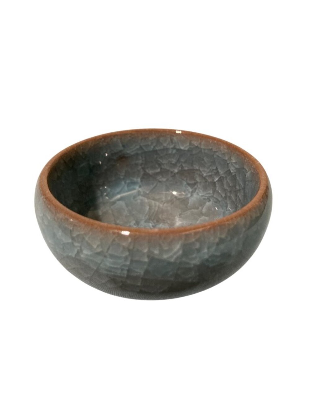 Miniature Crystalline Crackle Glaze Planter For Succulents Or Other Small Plants